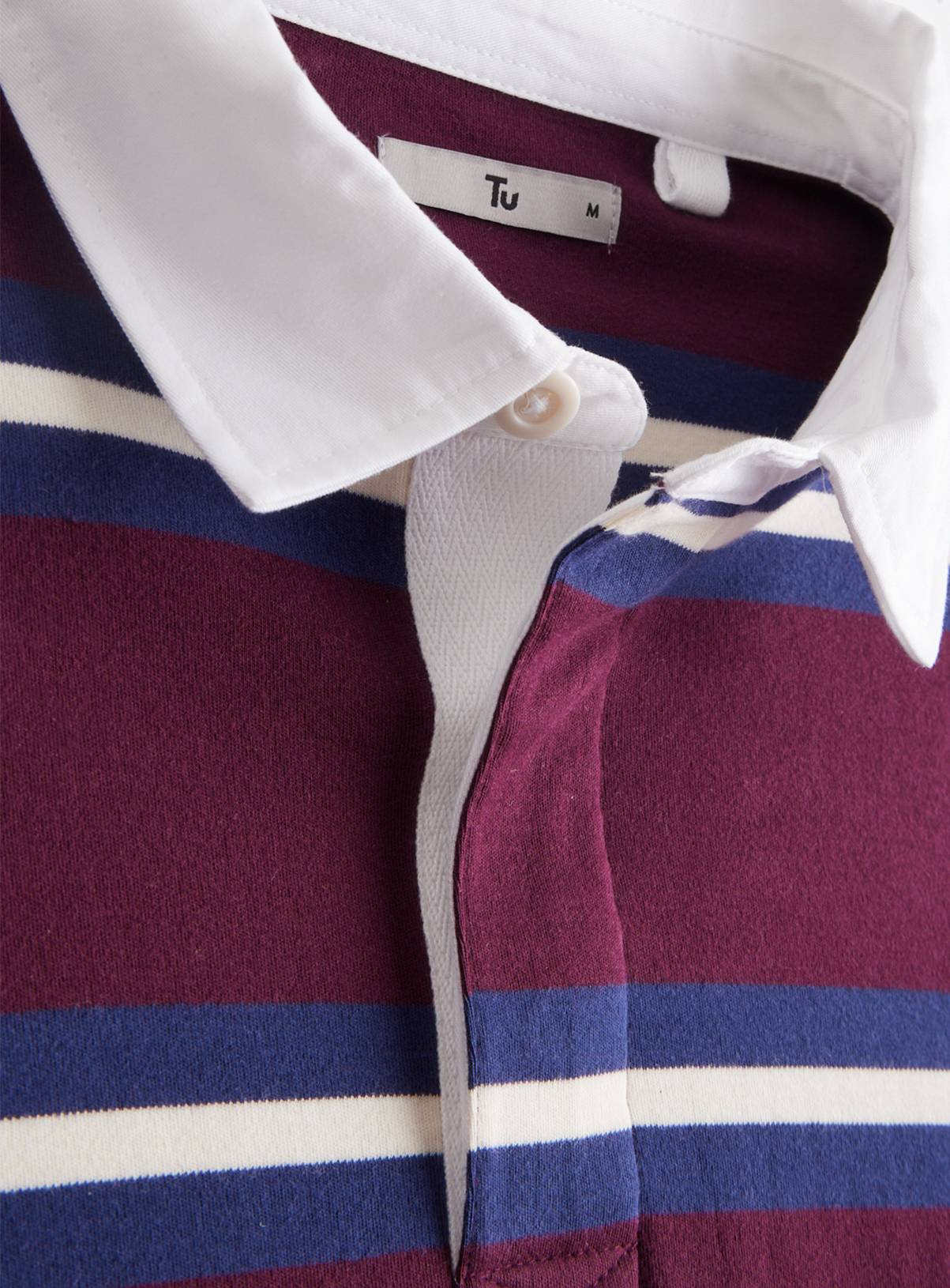 Dark Red Long Sleeve Rugby Shirt XL - Image 4